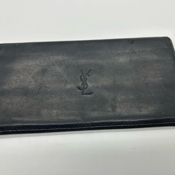Yves Saint Laurent Handbags - Yes Saint LAURENT long bi fold black leather wallet